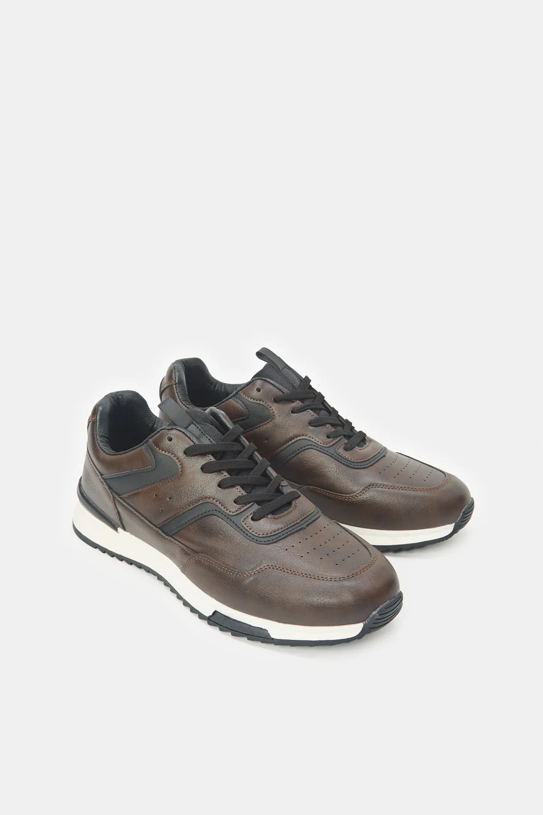 Herren Brauner Schnürsenkel-Sneaker