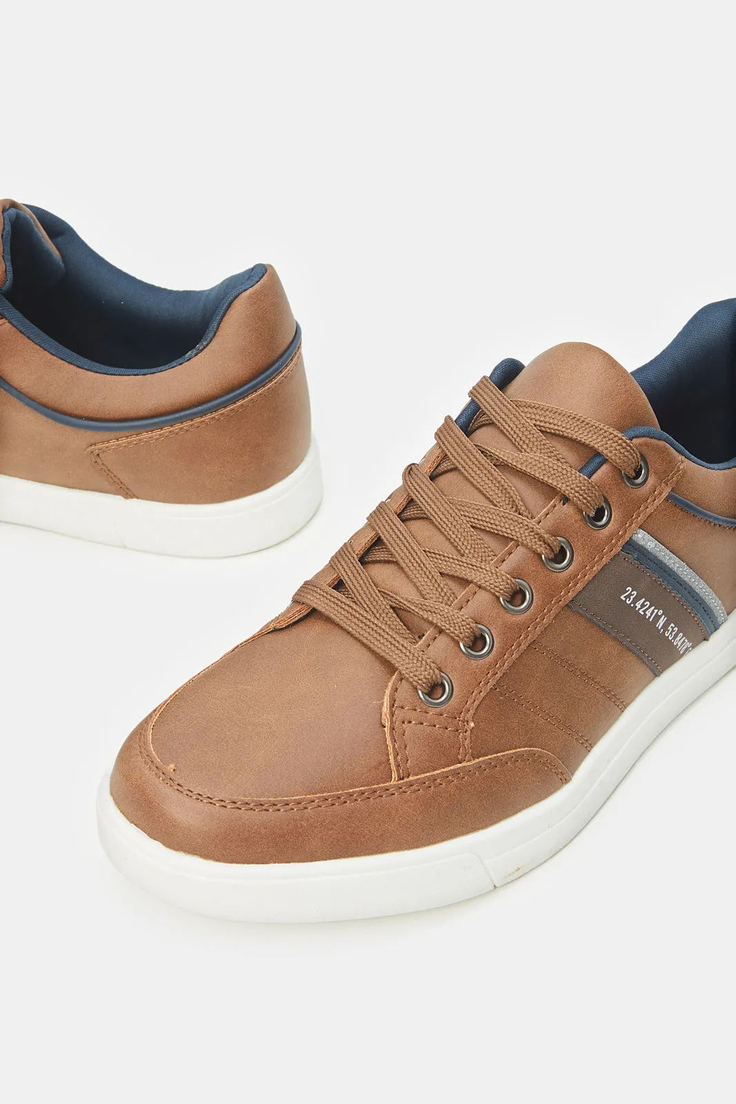 Herren Braune Gestreifte Sneaker