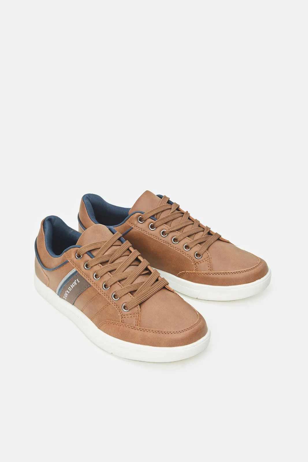 Herren Braune Gestreifte Sneakers