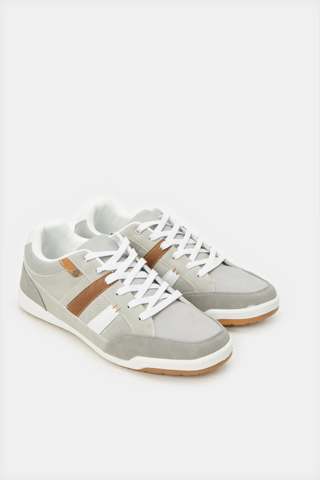 Herren Graue Material Block Sneakers