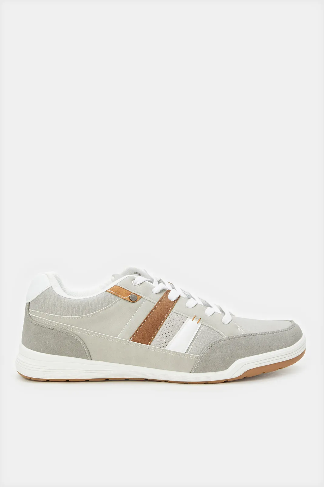 Herren Graue Material Block Sneakers