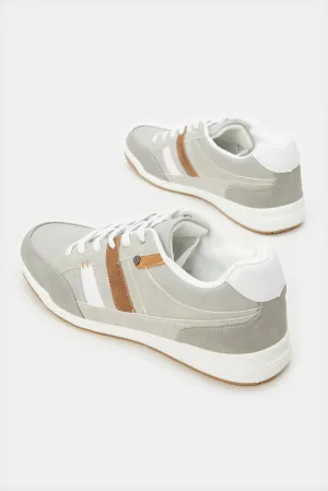 Herren Graue Material Block Sneakers