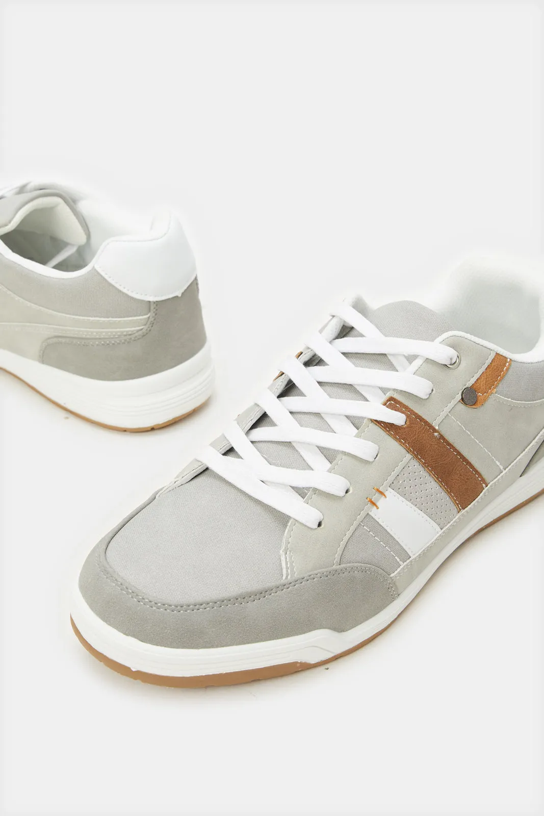 Herren Graue Material Block Sneakers