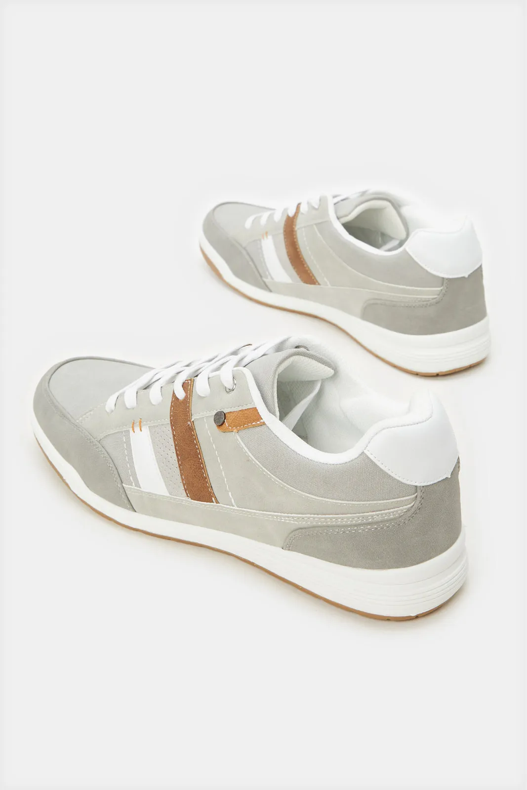 Herren Graue Material Block Sneakers