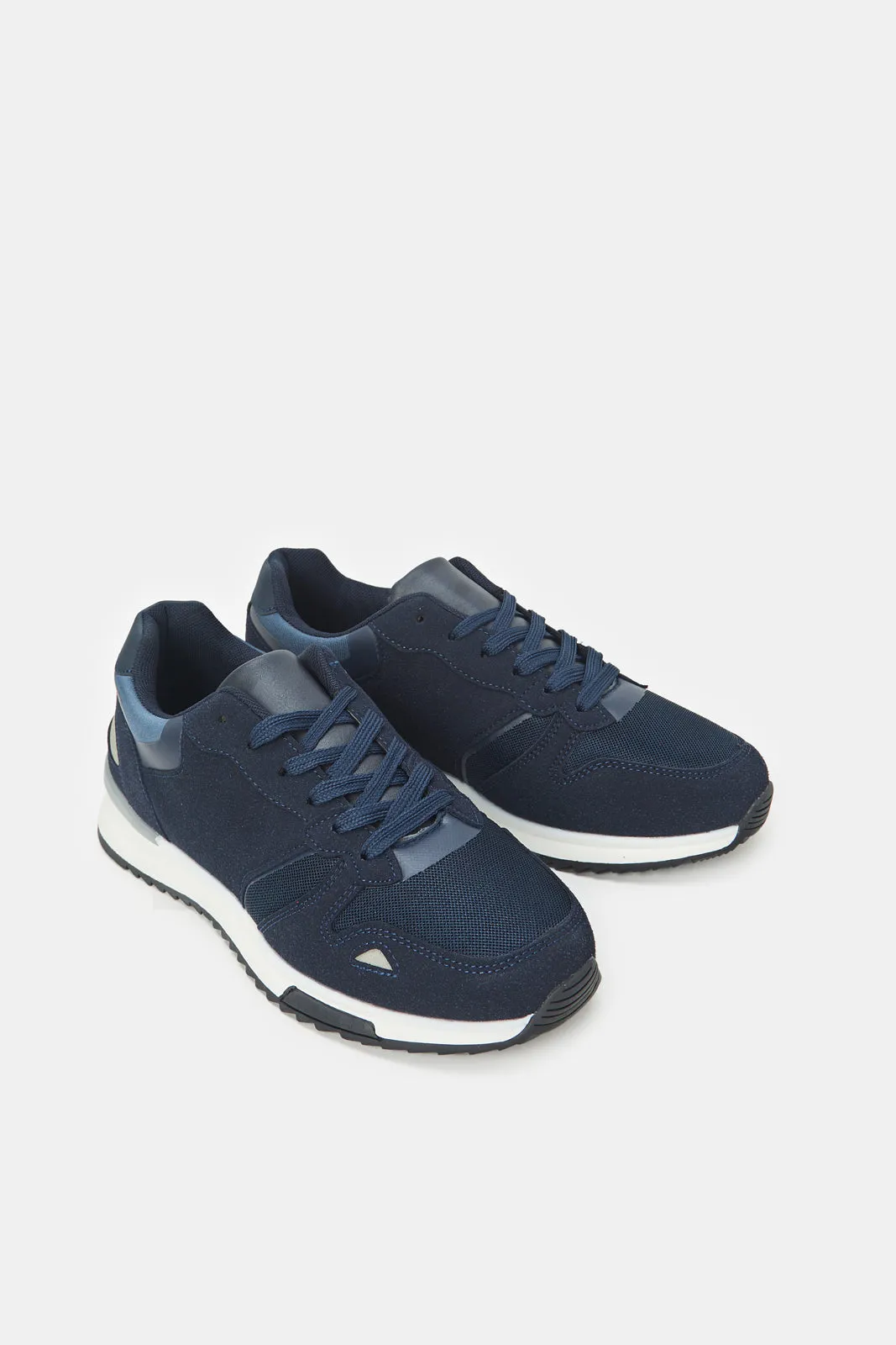 Herren Sneakers mit Navy Farbblock und Schnürung