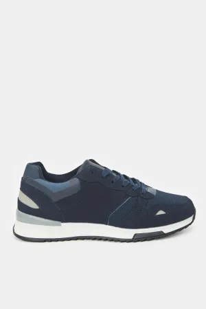Herren Sneakers mit Navy Farbblock und Schnürung