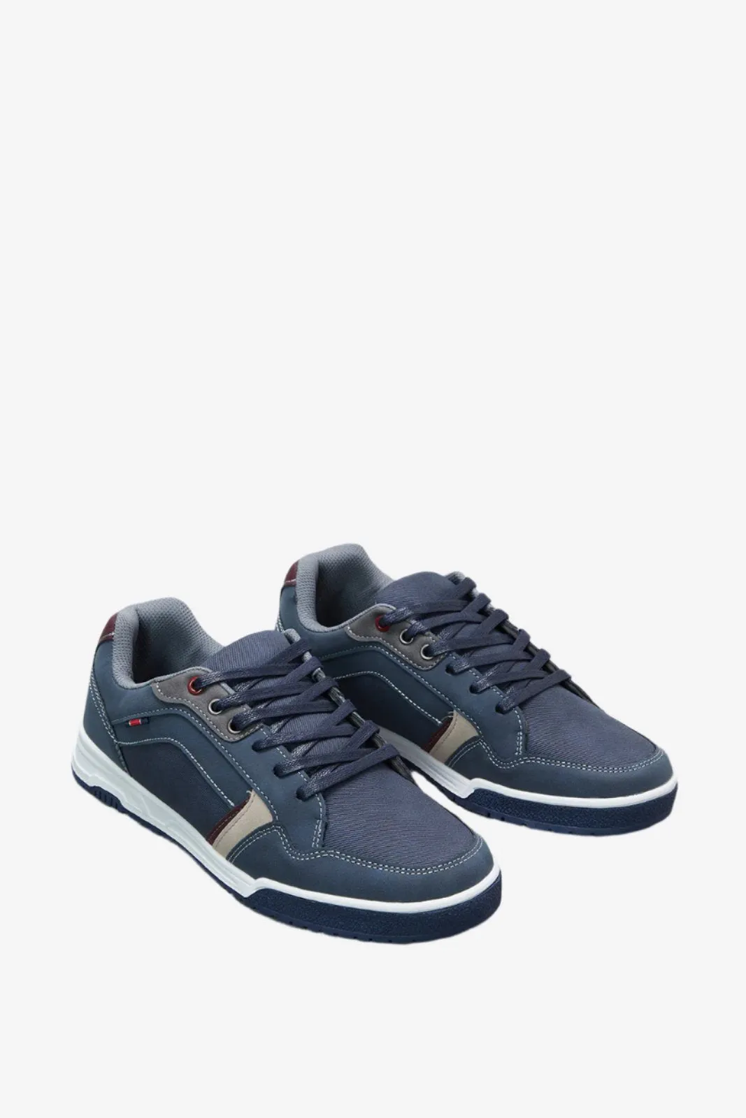 Herren Navy Material Block Sneakers