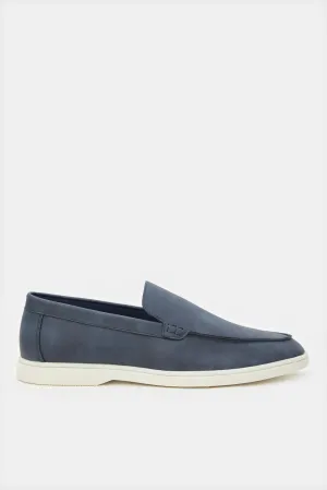 Herren Navy Strukturierte Loafers