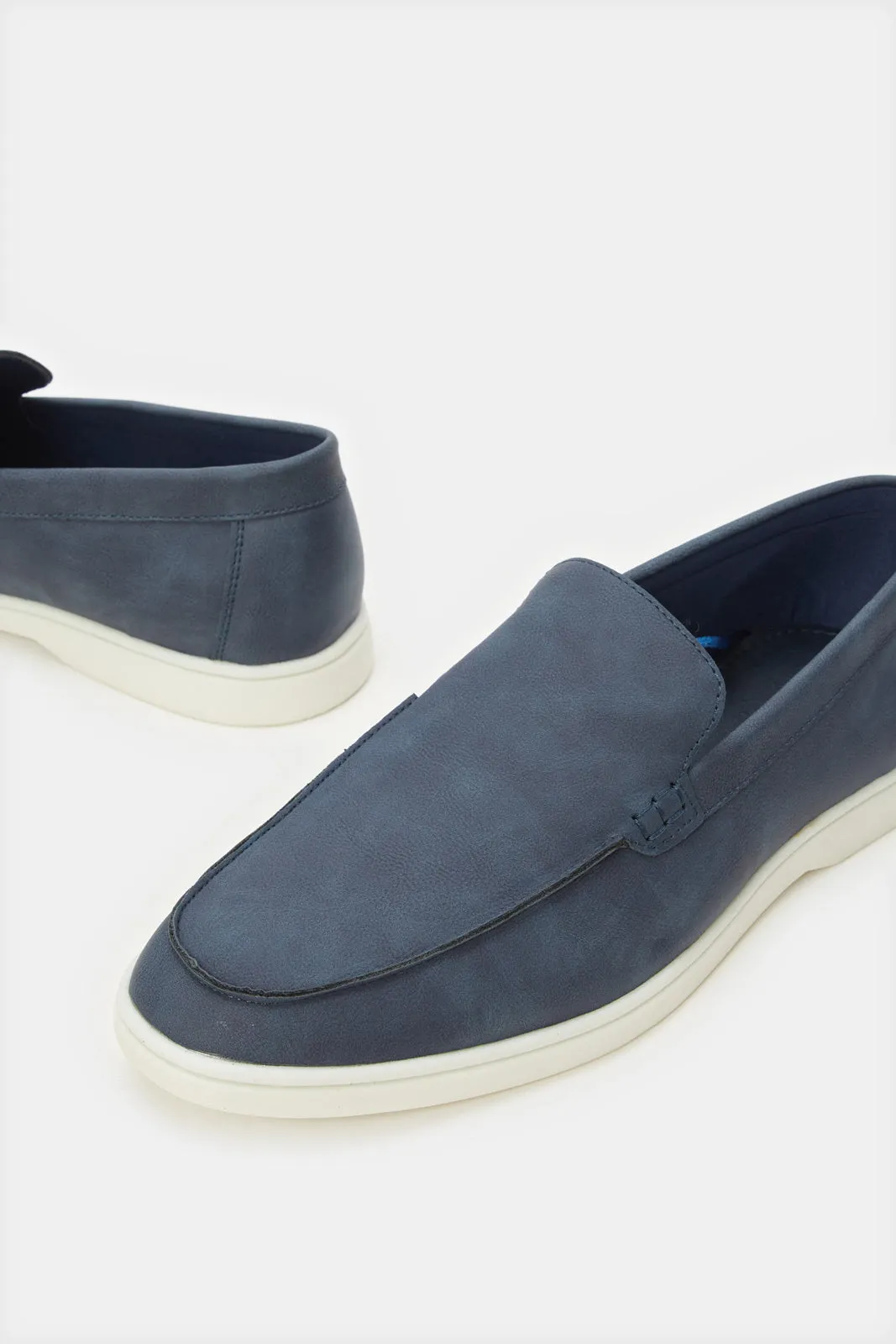 Herren Navy Strukturierte Loafers
