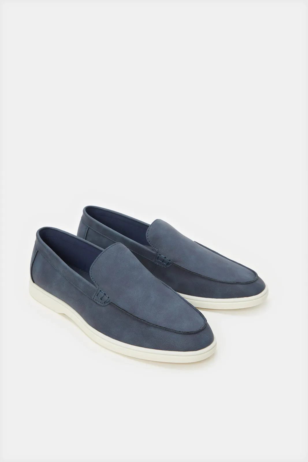 Herren Navy Strukturierte Loafers