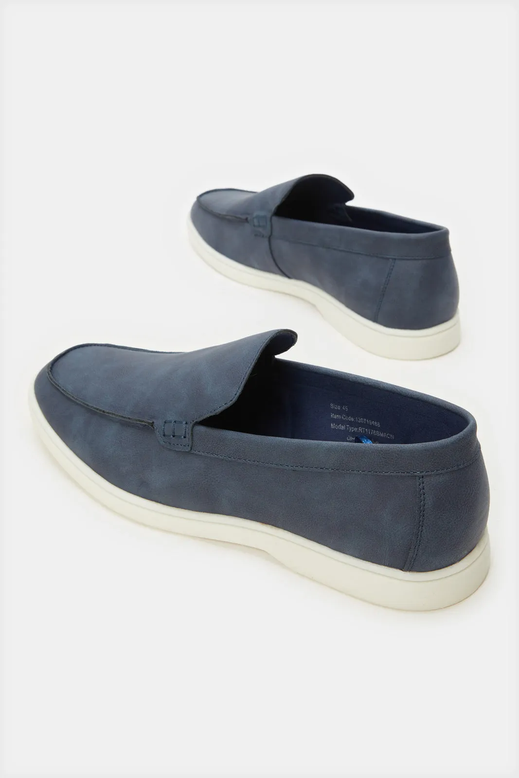 Herren Navy Strukturierte Loafers