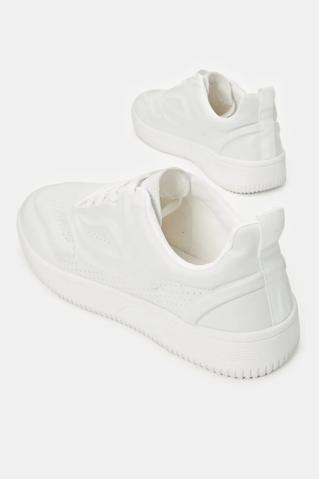 Herren Weiß Material Block Sneaker
