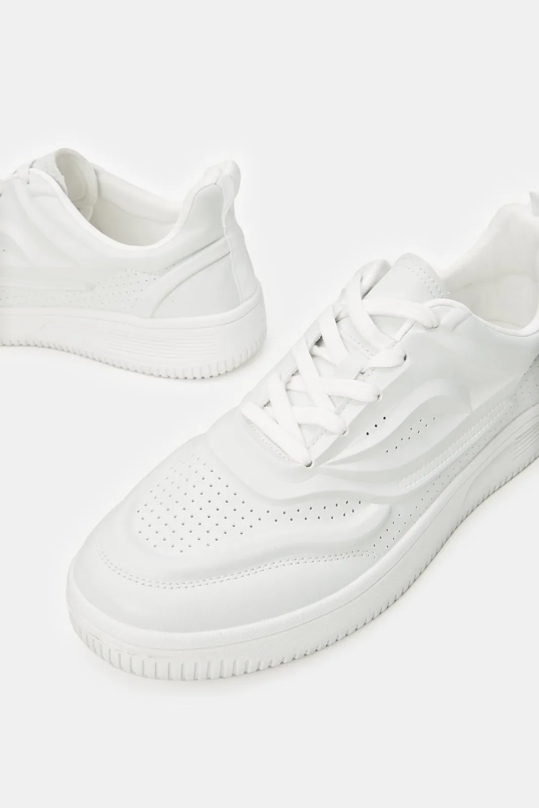 Herren Weiß Material Block Sneaker