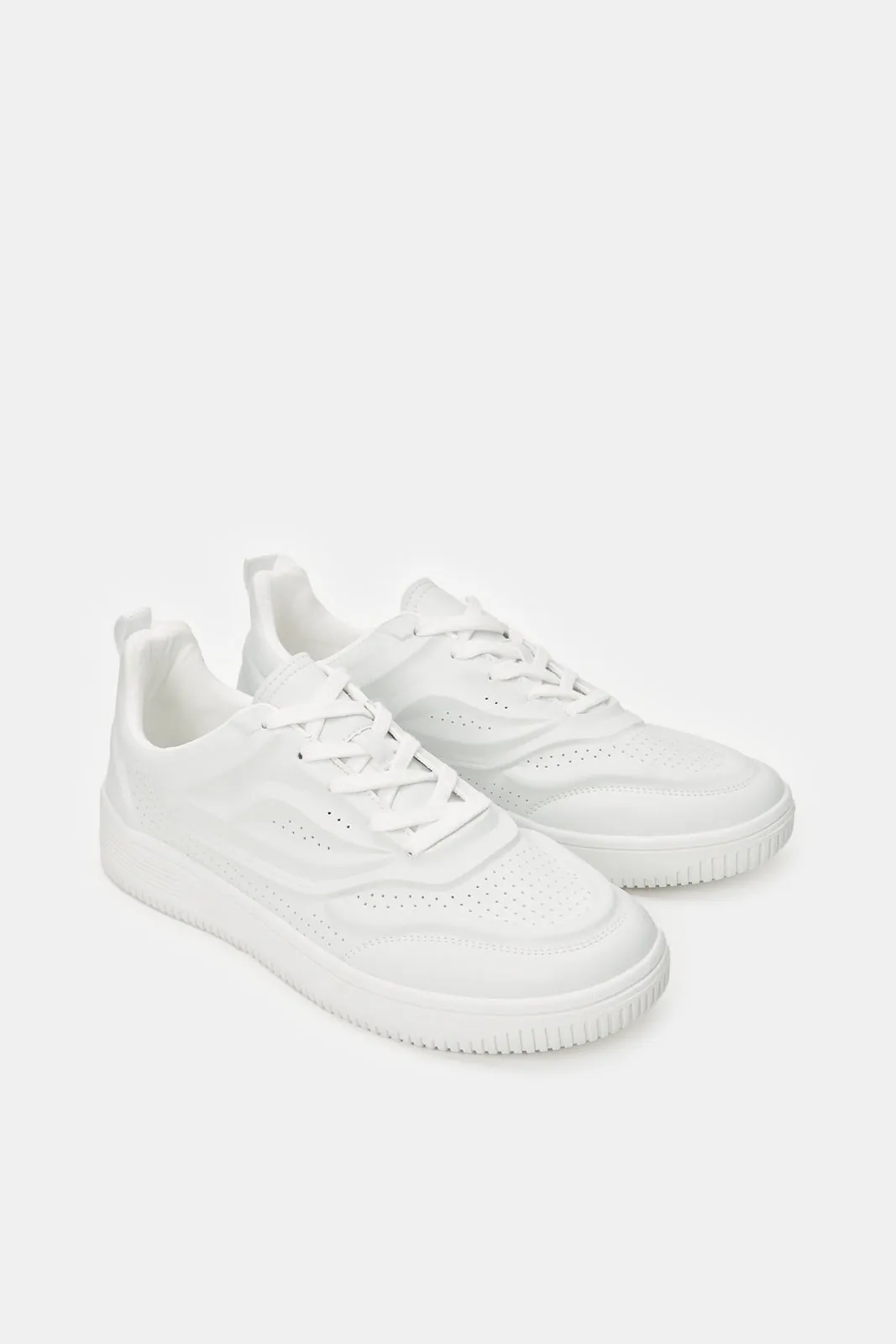 Herren Weiß Material Block Sneaker