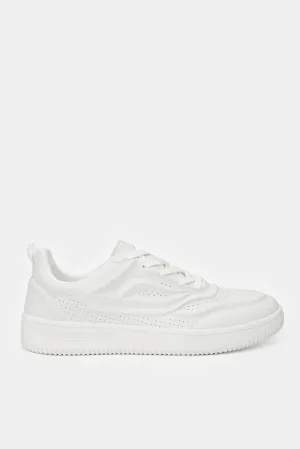 Herren Weiß Material Block Sneaker