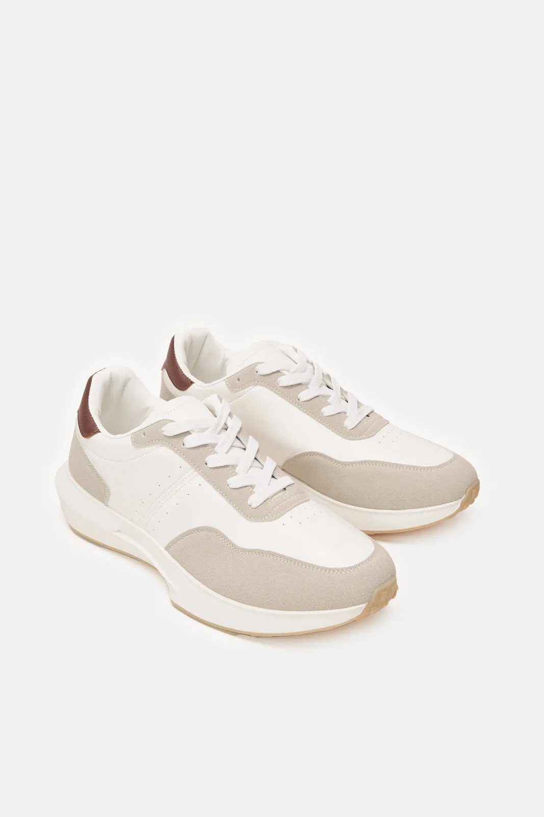 Herren Sneakers aus weißem Materialblock