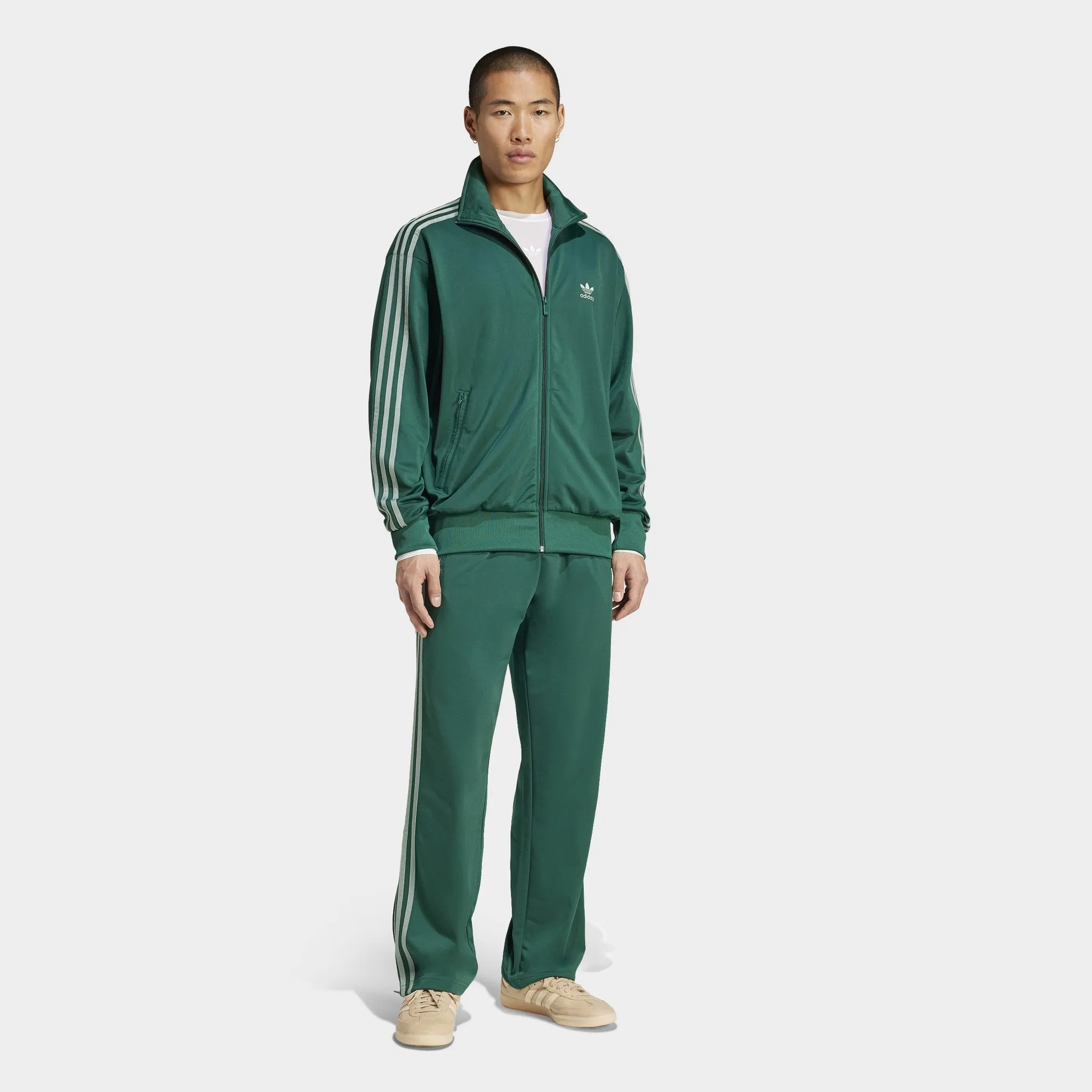 Herren Adidas adidas Firebird Jogginghose Grün / Weiß