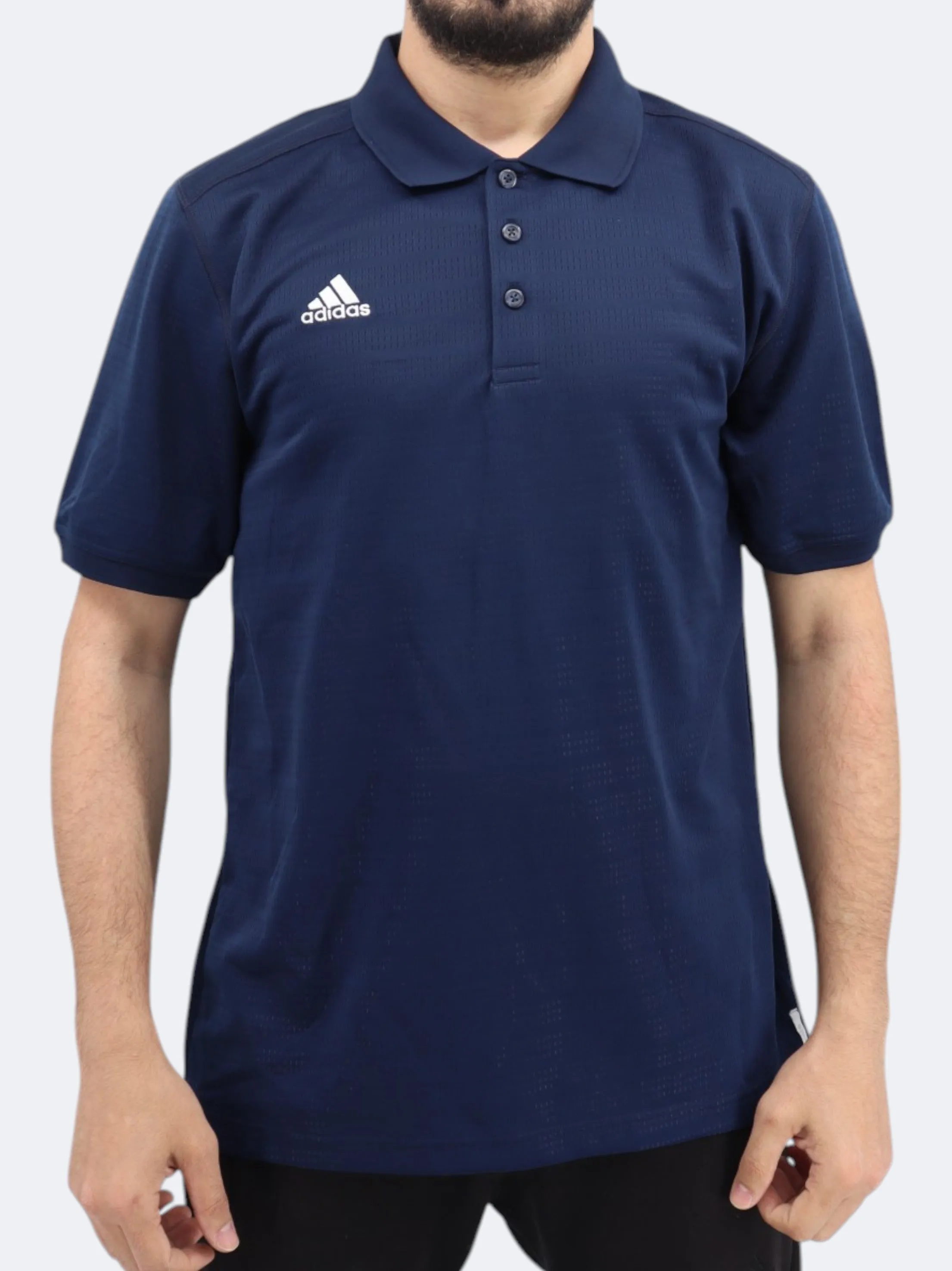 Herren Sport Polo Shirt mit Markenlogo, Marineblau