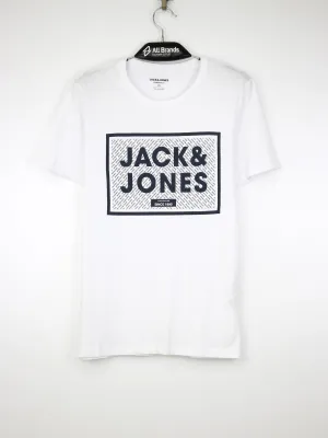 Herren T-Shirt mit Markenlogo, Weiß