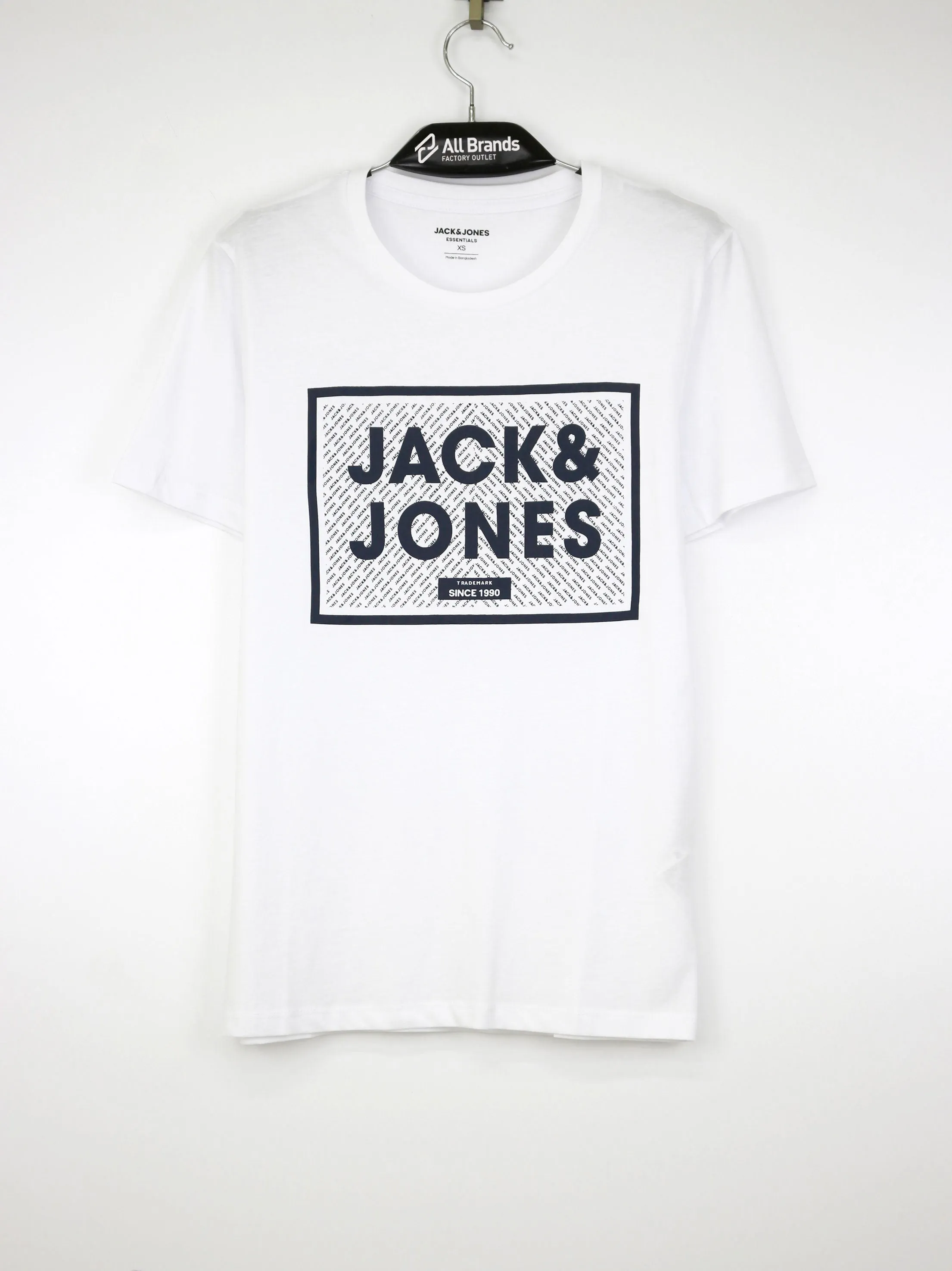 Herren T-Shirt mit Markenlogo, Weiß