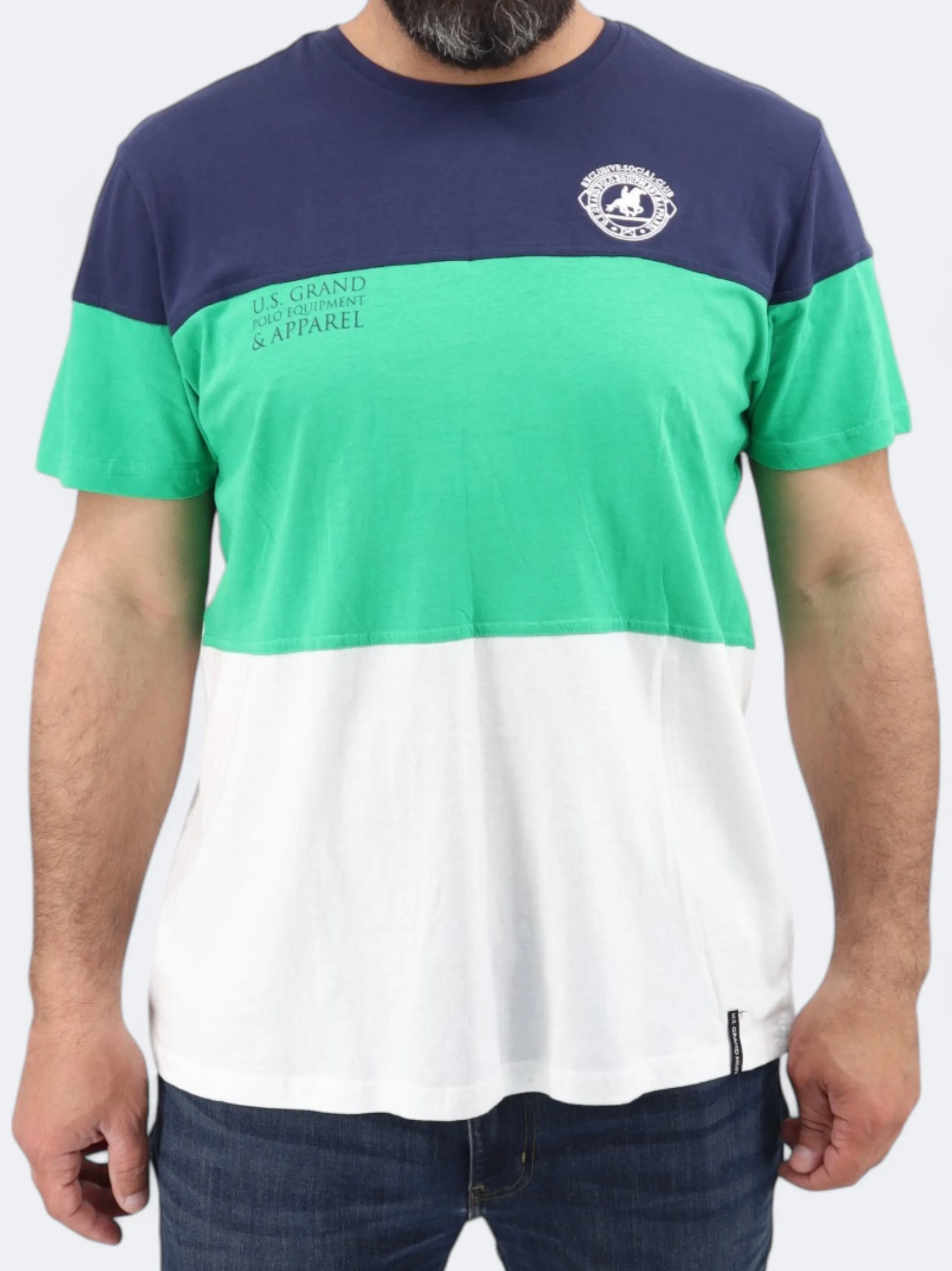 Herren T-Shirt mit Farbblock-Design, Mehrfarbig