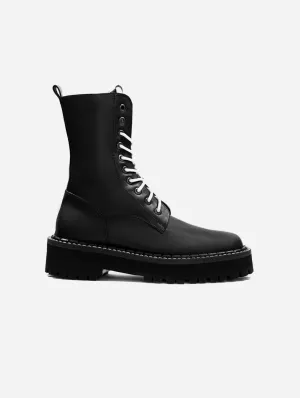 Herren Combat Workers Desserto® Kaktusleder Vegane Stiefel | Schwarz