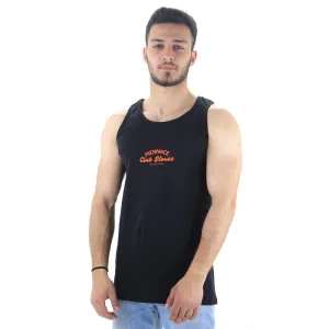 Herren Grafik Rücken Tanktop, Schwarz