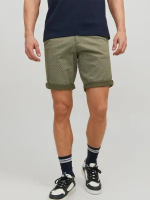 Herren Grafik bedruckte Shorts, Olive