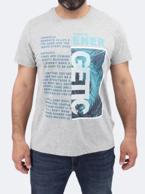 Herren T-Shirt mit Grafikdruck, Grau
