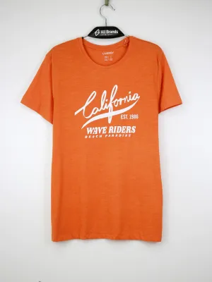 Herren T-Shirt mit Grafikdruck, Orange