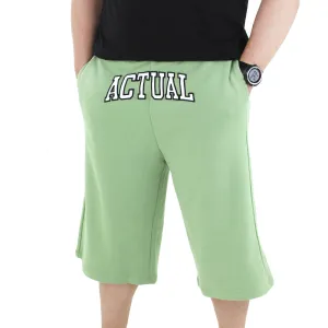 Herren Übergroße Baumwollshorts, Pistazie