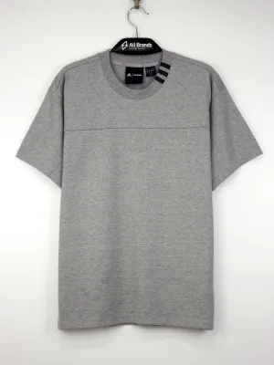 Herren Übergroßes T-Shirt mit 3 Streifen, Grau