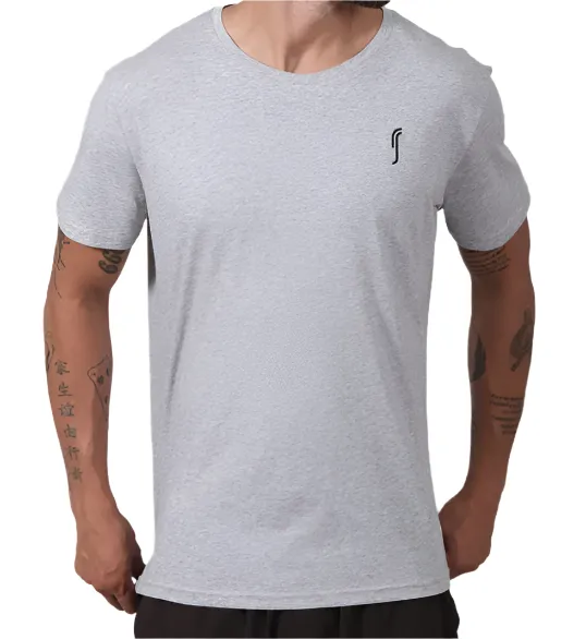 Herren Paris Baumwoll-T-Shirt - Grau Melange/Schwarz Kleidung Rs Herren