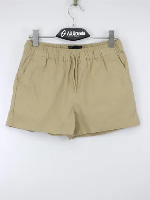 Herren einfarbige Mini-Ziehshorts, Beige
