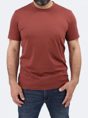 Herren Basic T-Shirt, Kastanienbraun