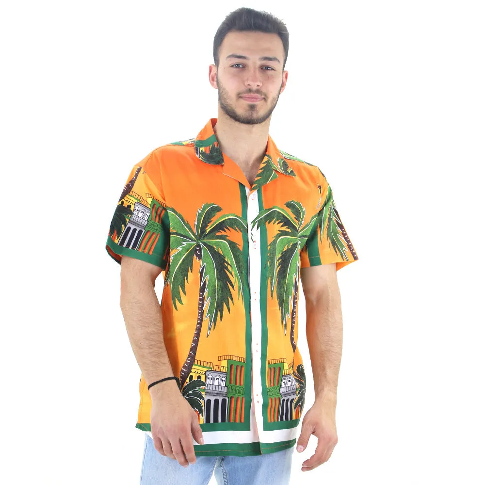Herren Hemd Casual mit Druck, Orange