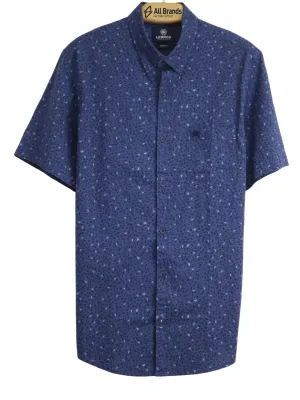 Herren Druckhemd, Marineblau