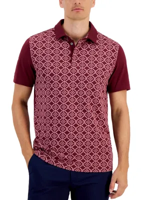 Herren Polo-Shirt mit Druck, Burgunderrot