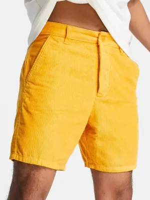 Herren Rippen-Shorts, Senf