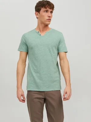 Herren Henley-Shirt mit Spaltkragen, Grün