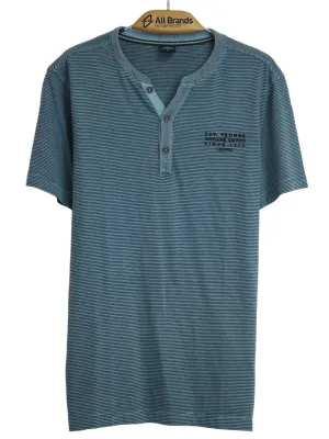 Herren-Gestreiftes Hemd, Blau