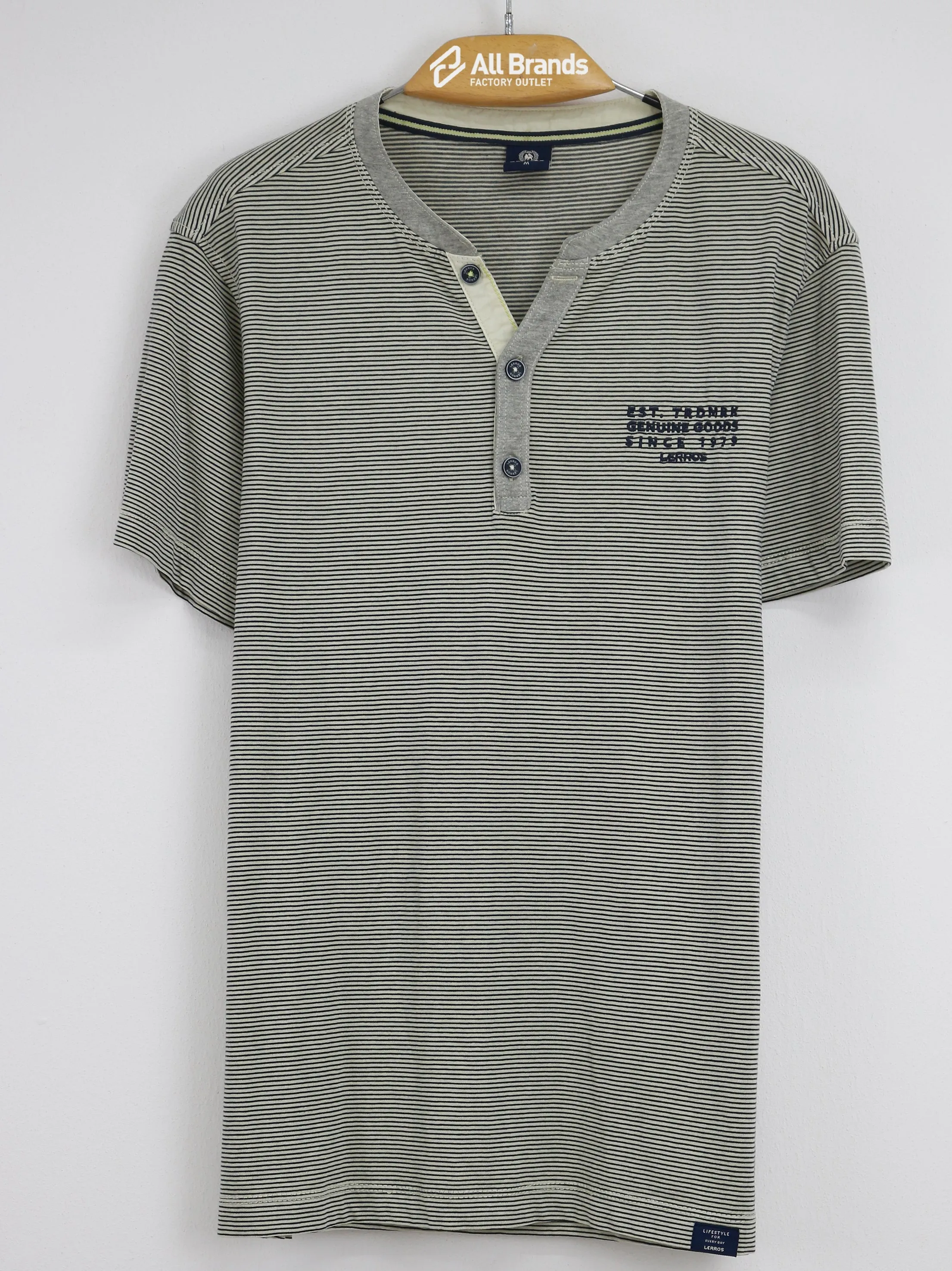 Herren gestreiftes Hemd, Hellbeige