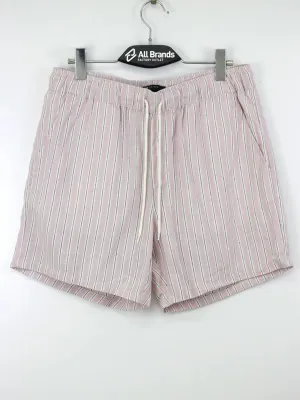 Herren gestreifte Shorts, Hellrosa