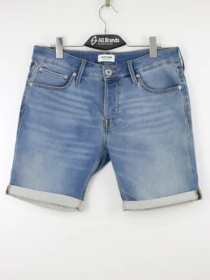 Herren Wasch-Denim Shorts, Blau