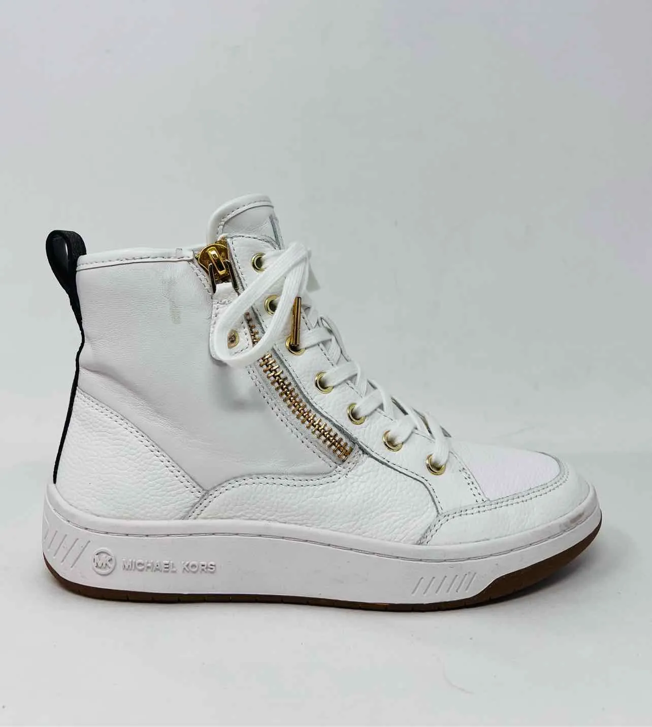 Michael Kors Schnürschuhe aus Leder in Größe 5, Weiß/Braun/Gold