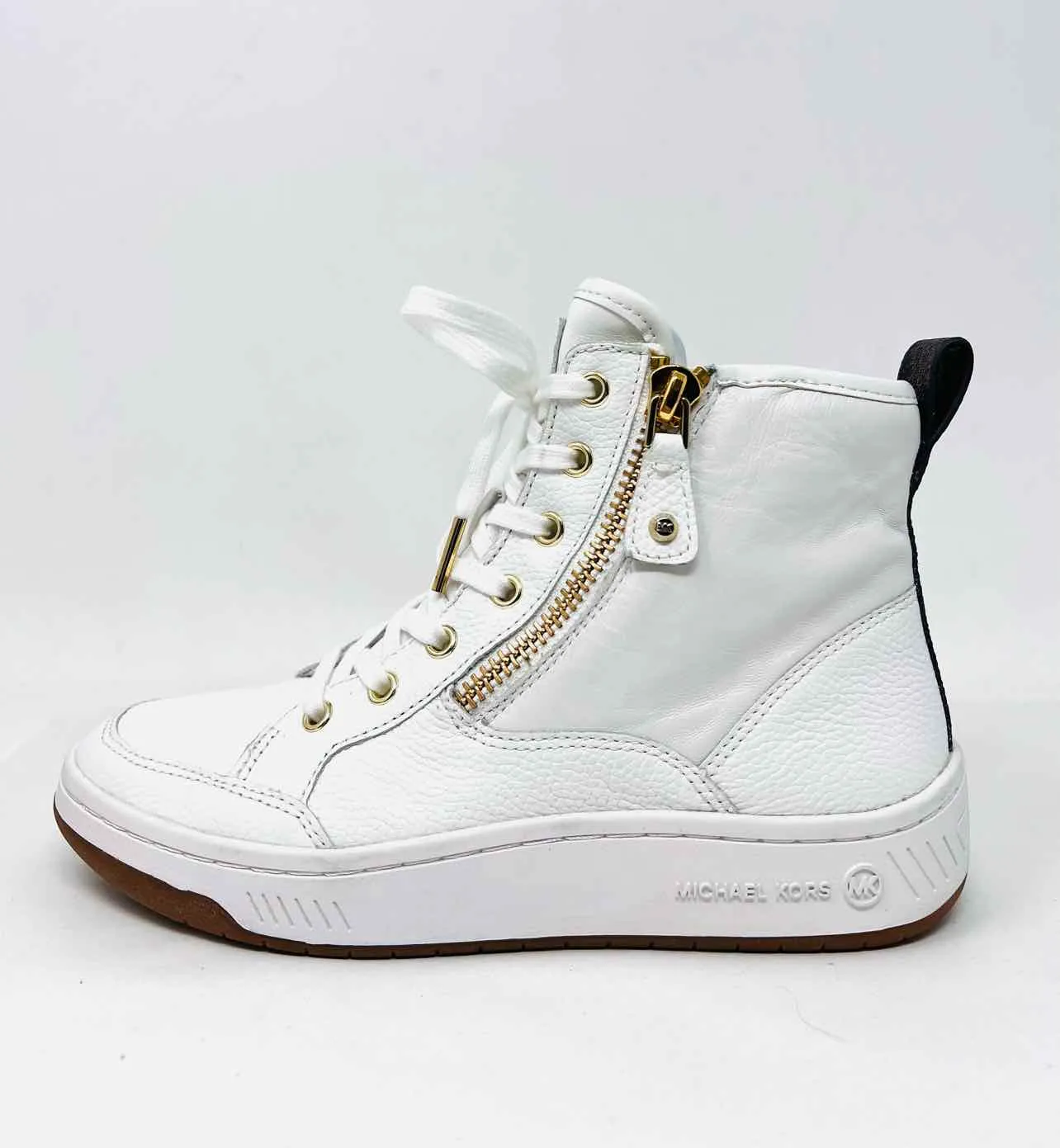 Michael Kors Schnürschuhe aus Leder in Größe 5, Weiß/Braun/Gold