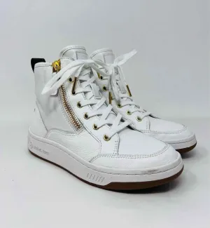 Michael Kors Schnürschuhe aus Leder in Größe 5, Weiß/Braun/Gold