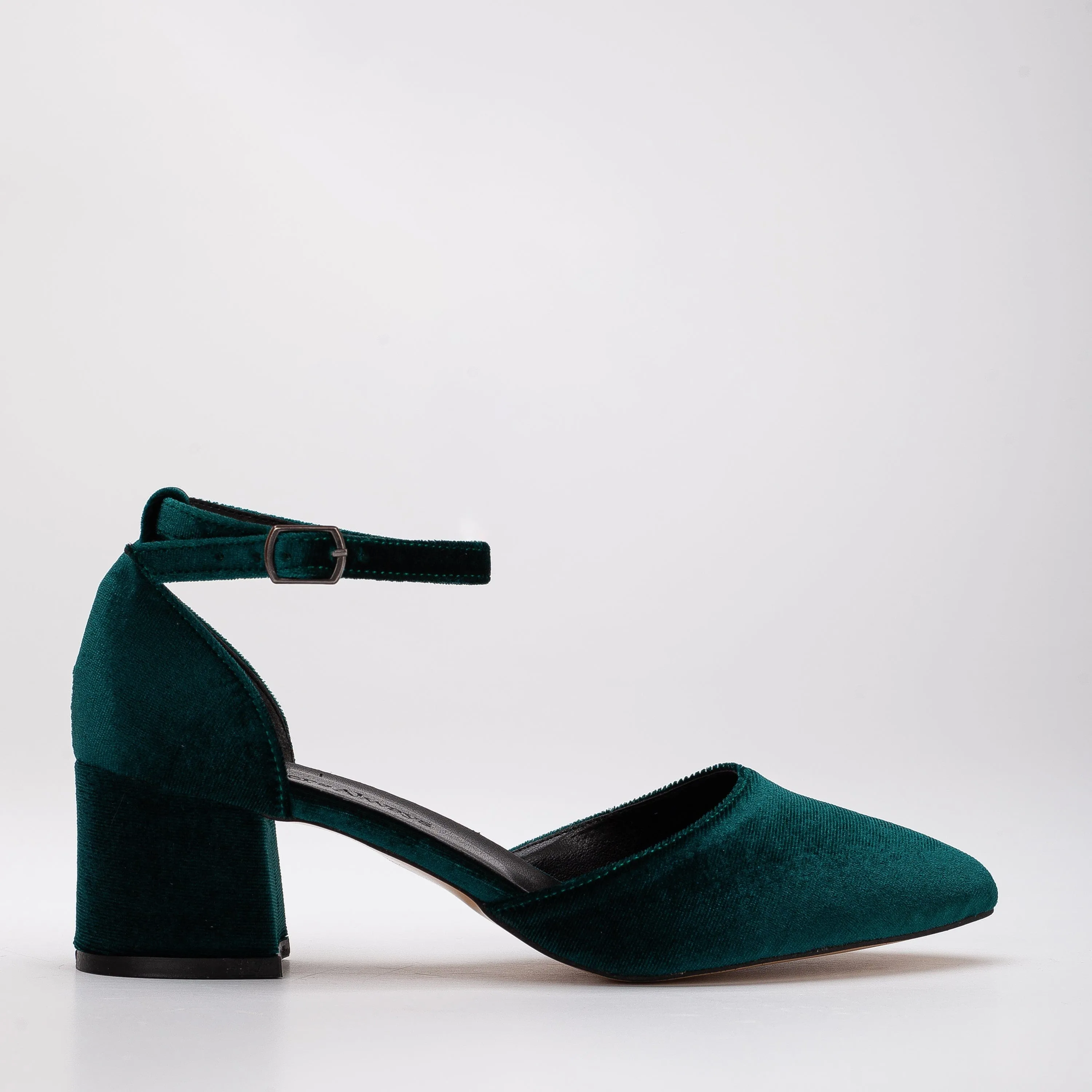 Miranda Vegan Wildleder Perlen Absatzschuhe | Smaragdgrün