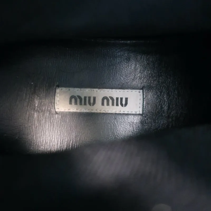 Miu Miu Logo Socken-Sneakers Schwarz Dehnbare Strickware Größe 38
