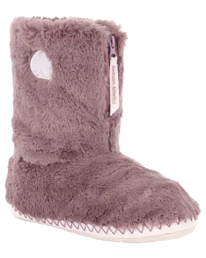 Monroe Faux-Fur Pantoffelstiefel in Aquarell & Mattrosa